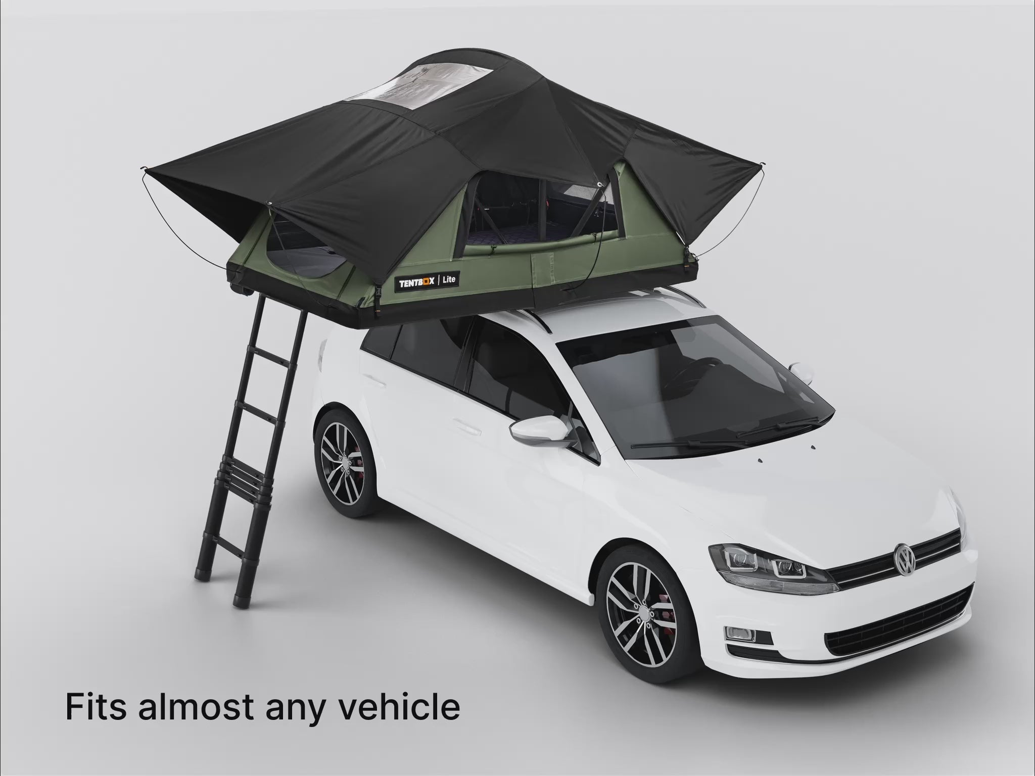 The new TentBox Lite being shown on top of a range of vehicles [autoplay]