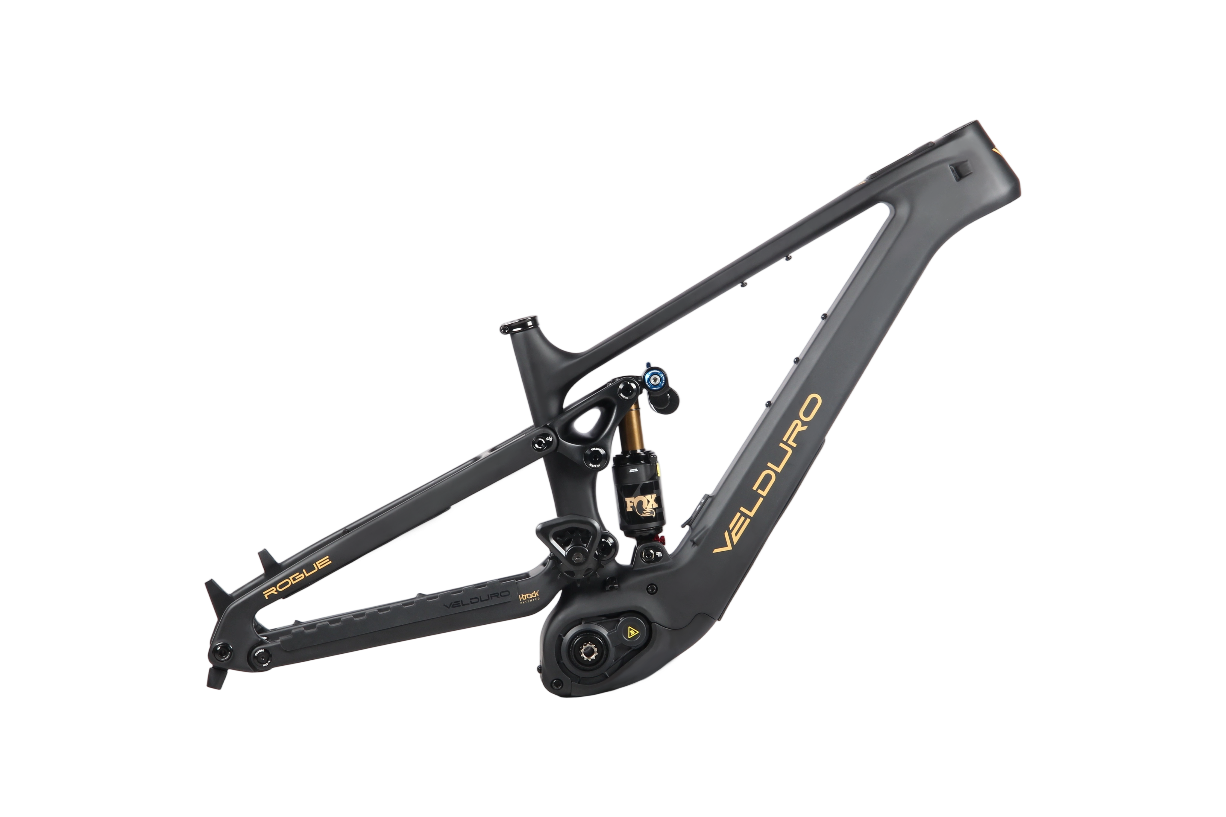 Velduro Rogue carbon e-enduro frame with FOX Float X2 Factory shock